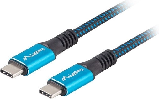 Cablu USB-C Lanberg USB4 1.2m 100W 8K 60HZ negru-albastru