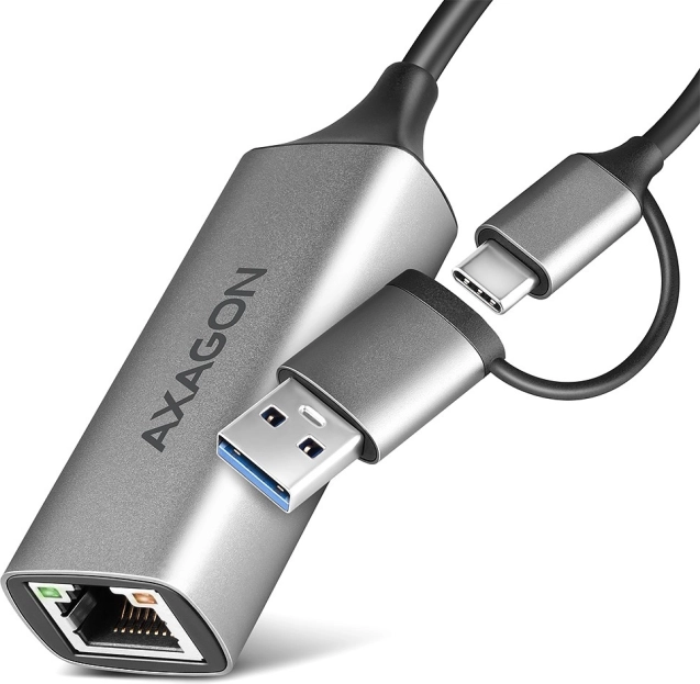 axagon ade-txca adaptor gigabit ethernet usb‑c/usb‑a 3.2 gen 1 cu instalare automată