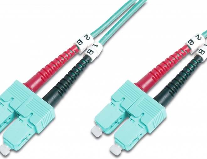Cablu patch optic duplex SC-SC MM 50/125 OM3 LSOH 3m, turcoaz
