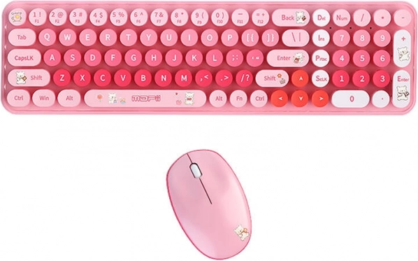Set wireless tastatură și mouse MOFII Baby Bear (roz)