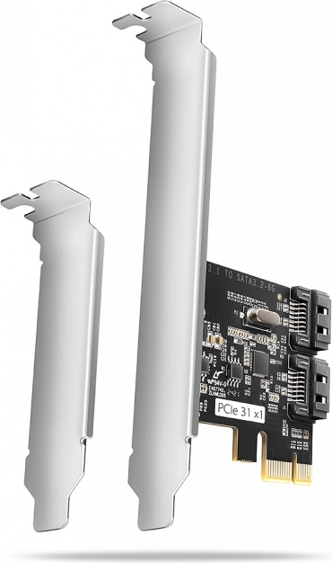 Controller PCIe 2× SATA intern 6G cu chipset JMB582 SP & LP