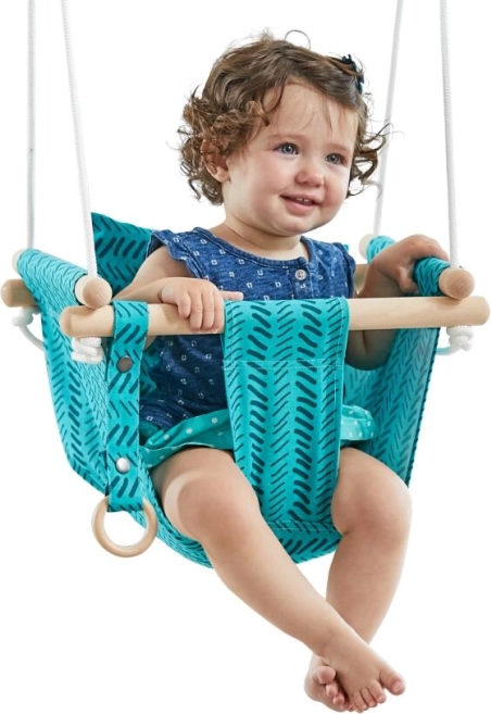 Leagăn textil pentru copii din 100% bumbac, turcoaz – 2Kids Toys