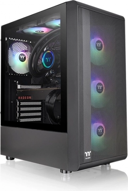 Carcasă de calculator S200 cu geam din sticlă călită și iluminare RGB