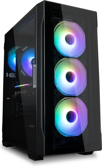 I3 Neo TG mid tower RGB carcasă PC neagră cu 4 ventilatoare