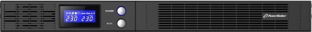 UPS PowerWalker line-interactive 500 VA 1U pentru rack 19" cu LCD și USB HID/RS‑232, 4× IEC