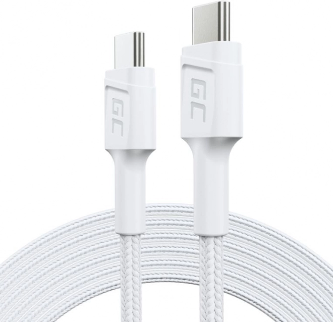 cablu de încărcare USB‑C la USB‑C 2 m, 60 W Power Delivery, QC 3.0, alb