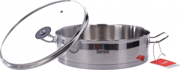 Oală din inox cu capac Gemini Berretti, 28 cm