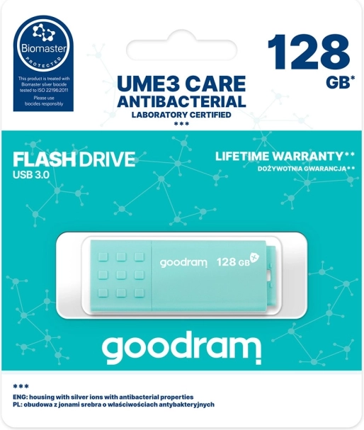 usb flash disk goodram antibacterial 128 gb usb 3.0 ume3
