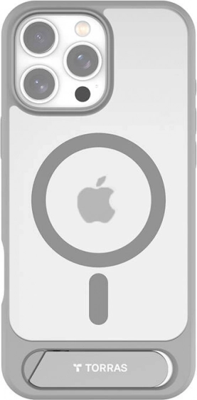 Torras Pstand husă magnetică cu kickstand pentru iPhone 16 Pro Max gri