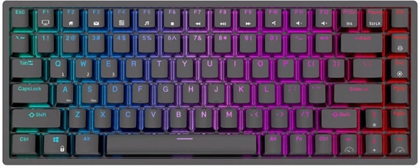 Tastatură mecanică wireless ROYAL KLUDGE RK84 RGB cu switch-uri maro (negru)