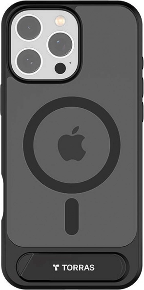 Husă TORRAS Pstand pentru iPhone 16 Pro, neagră