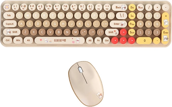 Set wireless MOFII Baby Bear tastatură + mouse (bej)