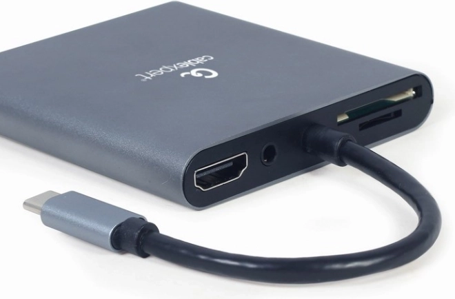 Hub USB‑C 6‑în‑1 cu HDMI, VGA, USB 3.0, cititor de carduri, audio și Power Delivery