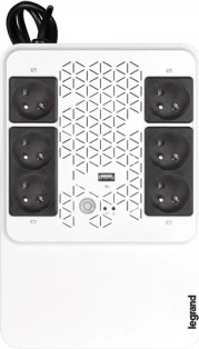UPS sursă de alimentare de rezervă LEGRAND Keor Multiplug 600 VA cu AVR, 6 prize FR, USB și RJ45