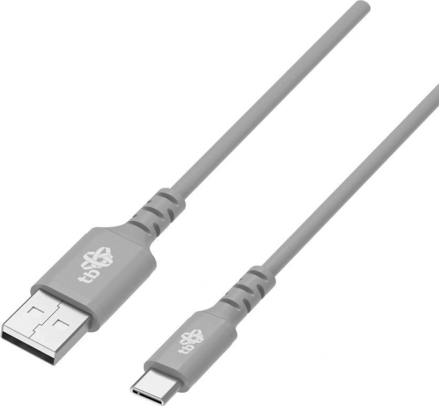 cablu silicon USB–USB‑C 2 m, gri, încărcare rapidă