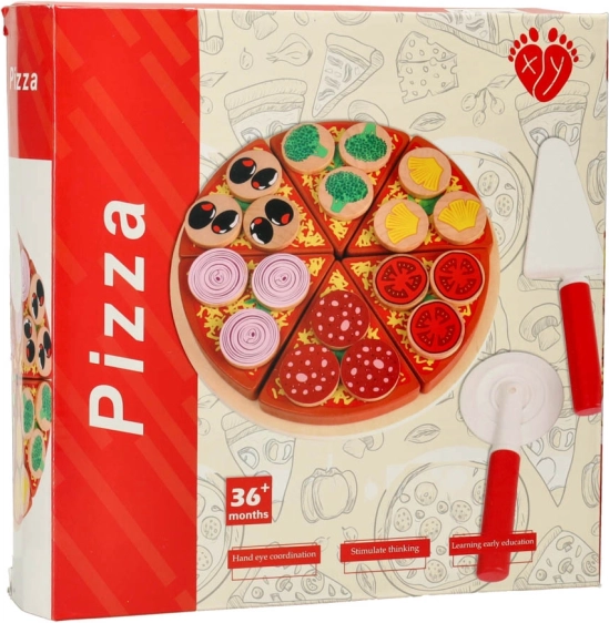 Pizza din lemn cu scai, cu accesorii, 20 cm