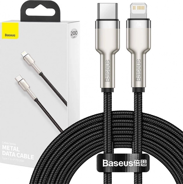 Cablu Baseus USB-C la Lightning Cafule 20W, 2m negru