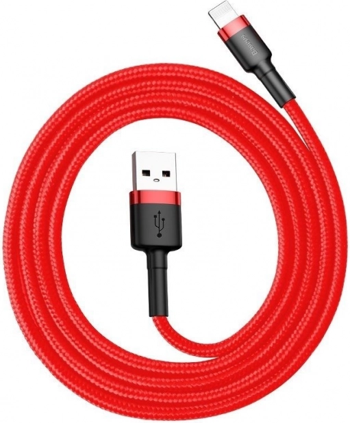 baseus cafule cablu usb–lightning 2 m, roșu