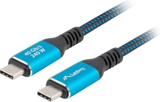 Cablu USB-C Lanberg USB4 1.5M 240W negru-albastru