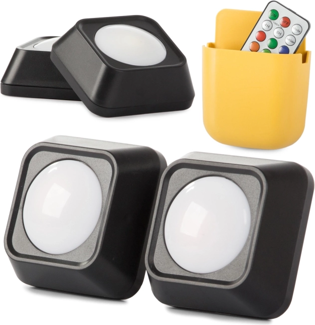 Lumini RGB de noapte fără fir cu telecomandă, set de 2 bucăți