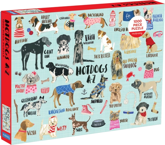 Puzzle Galison Hot Dogs A–Z 1000 piese
