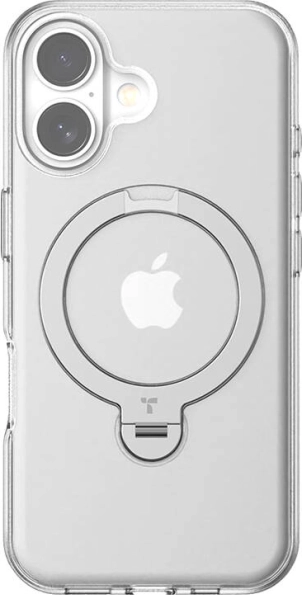 Torras Ostand Spin husă pentru iPhone 16 Plus transparentă