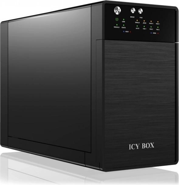 Carcasă RAID externă ICY BOX pentru 2× 3,5" discuri SATA cu USB 3.0 și eSATA
