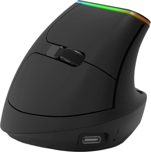 Mouse vertical wireless DELUX M618DB cu RGB și DPI ajustabil