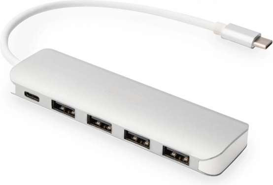 Hub USB‑C 4× USB 3.0 cu Power Delivery, din aluminiu