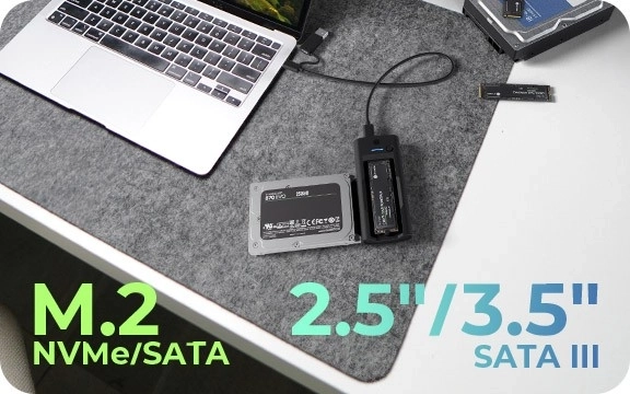 Docking station pentru SSD NVMe M.2 și SATA