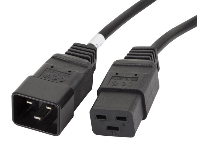 Prelungitor cablu alimentare IEC 320 C19 - C20 1.8M negru