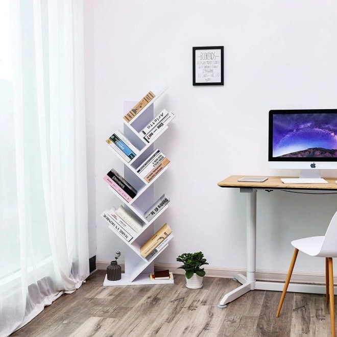 Bibliotecă albă modernă din lemn