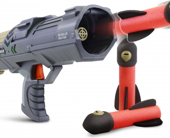 Lansator de rachete Huntsman Big Bullet cu 3 gloanțe din spumă 37 cm