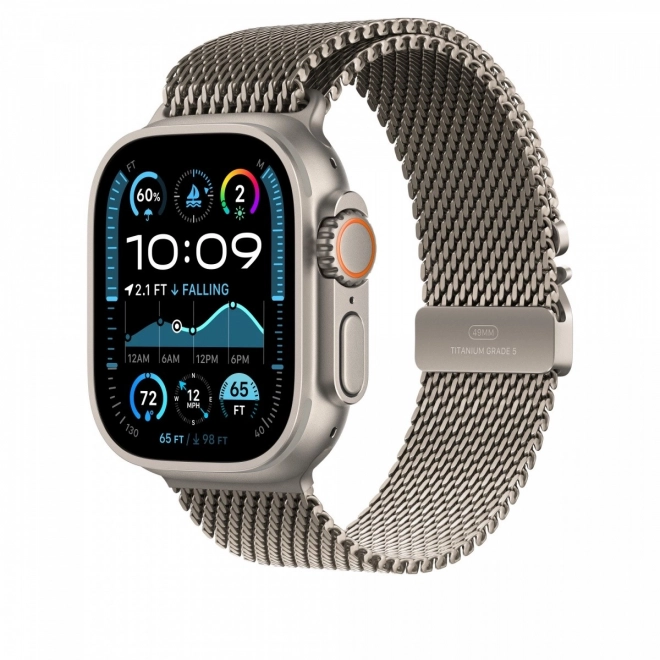 Brățară milaneză din titan natural pentru carcasă 49 mm, mărime S