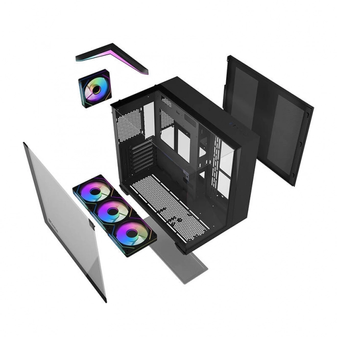 Carcasa PC Darkflash TH285 cu 4 ventilatoare neagră