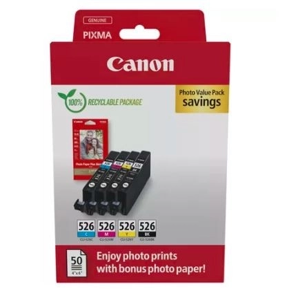 Set cartușe de cerneală Canon negru/cyan/magenta/galben Photo Value