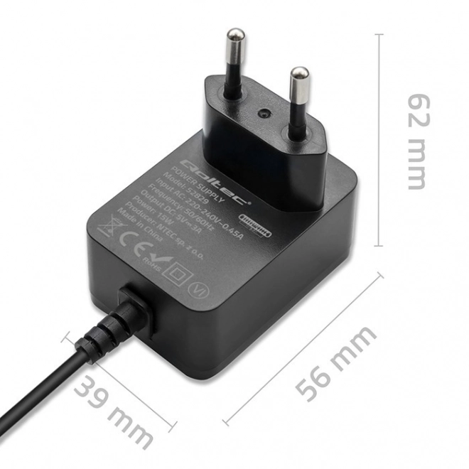 Încărcător rapid PD pentru Raspberry Pi 4 - USB-C - 15W - Negru