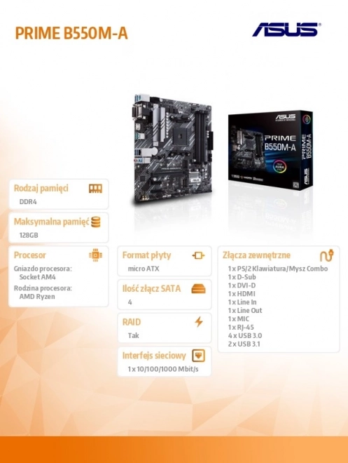Placă de bază micro ATX Prime B550M-A