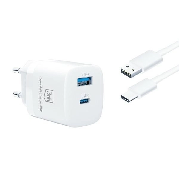 Încărcător de rețea 33W cu USB-C și USB-A GaN PD