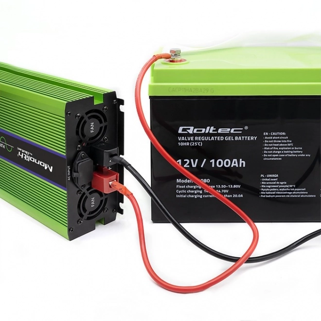 Convertizor de tensiune Qoltec cu sinus pur și ecran LCD