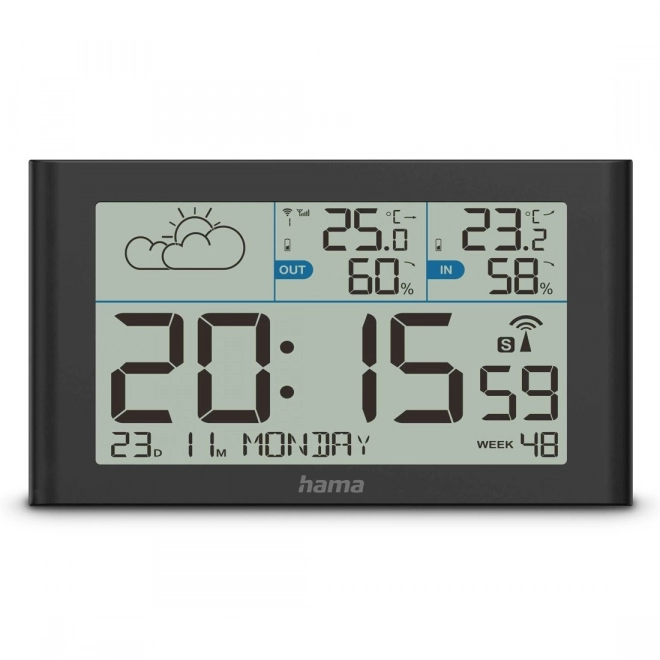 Stație meteo cu termometru și higrometru negru