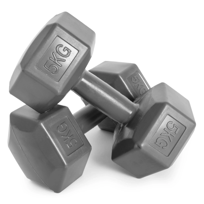 Set de gantere hexagonale 2x5 kg gri ModernHome