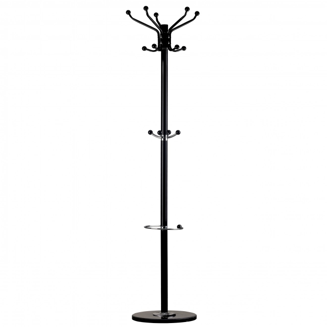 Cuier de haine ModernHome cu 16 cârlige negru