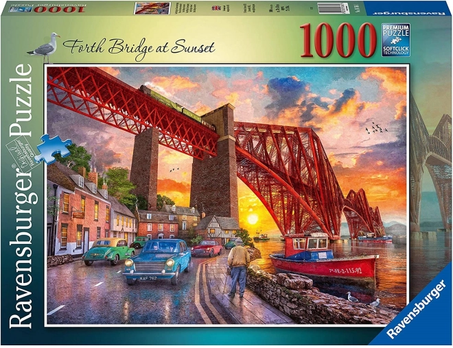 Puzzle trecere podului în apus de soare, Scoția