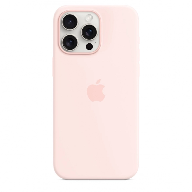 Husă siliconică cu MagSafe pentru iPhone 15 Pro Max - roz deschis