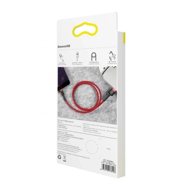 Cablu USB Lightning Baseus Cafule, 3m, 2A, roșu