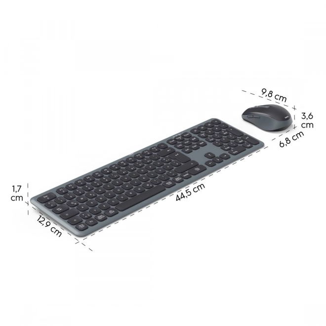 Set tastatură și mouse negru-gri