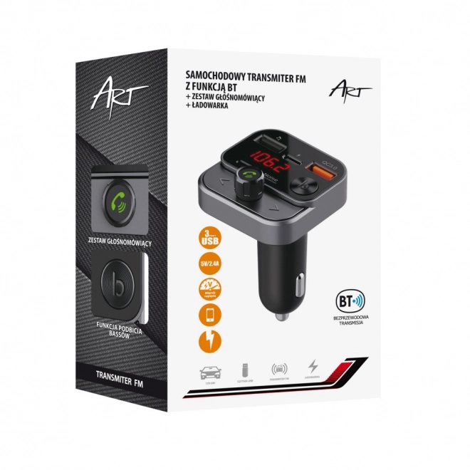 Transmițător Auto FM cu Bluetooth și Încărcător QC3.0