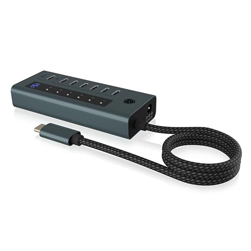 Hub cu 7 porturi USB 3.2 Type-C cu afișaj