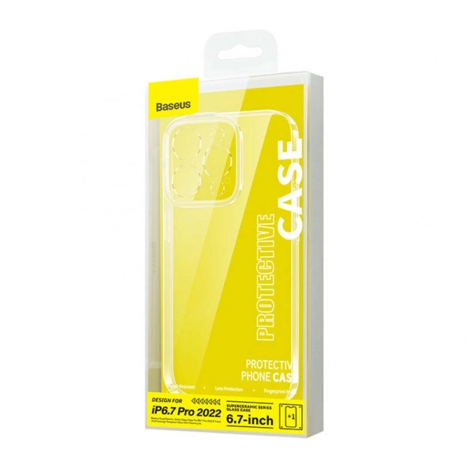 carcasă transparentă și sticlă securizată pentru iPhone 14 Plus Baseus SuperCeramic